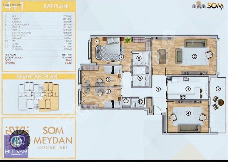 SOM MEYDAN KONAKLARI"FIRSAT"SATILIK ARAKAT 4+1 DAİRE