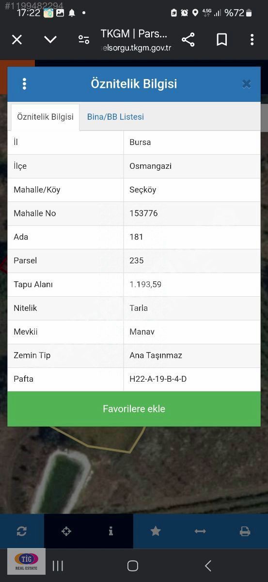 TEK İŞİM GAYRİMENKUL'DEN SEÇ KÖY'DE SATILIK TARLA