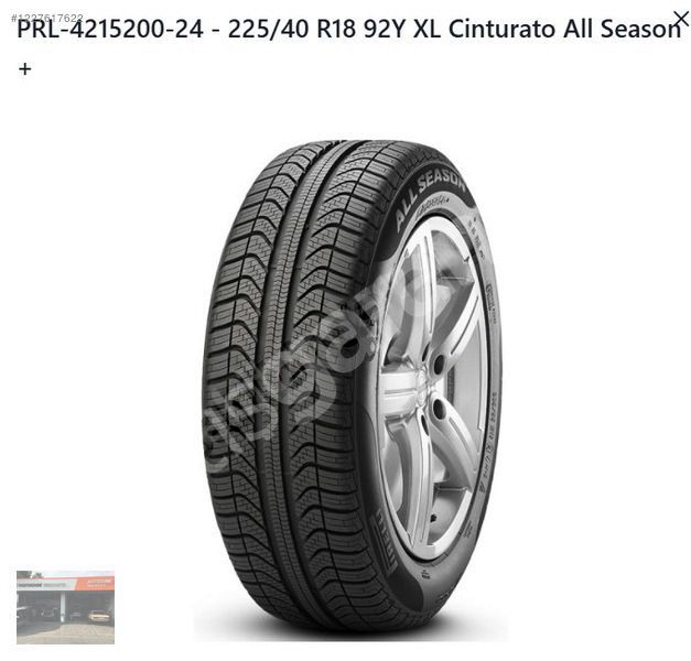 225/40R18 92Y XL ALL SEASON PİRELLİ SIFIR LASTİK TAKIMI. 2023