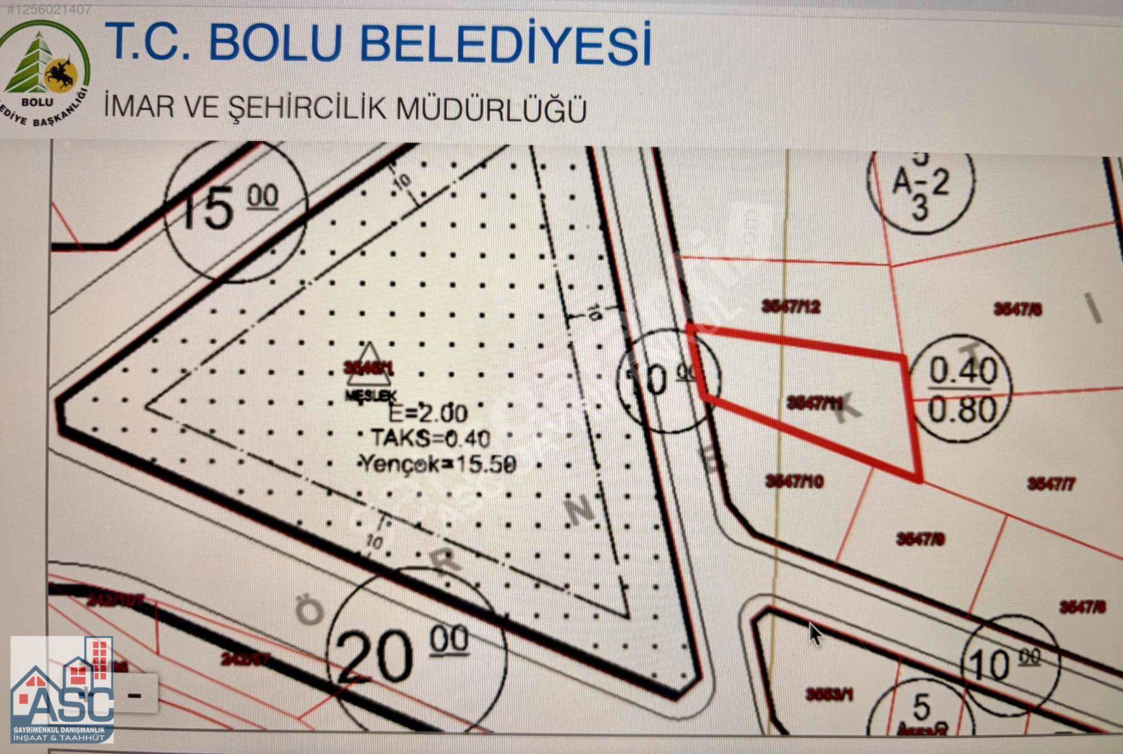 ASC DEN VİLLALAR BÖLGESİNDE YATIRIMLIK 567M² İMARLI ARSA