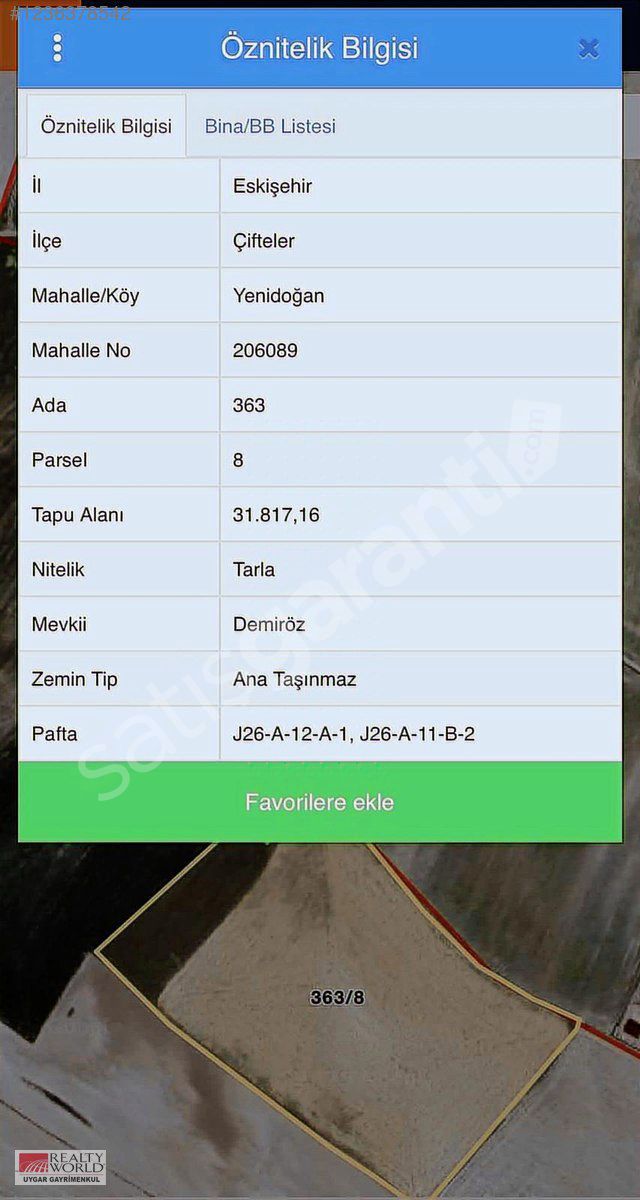 GES Projesine Uygun Tarla