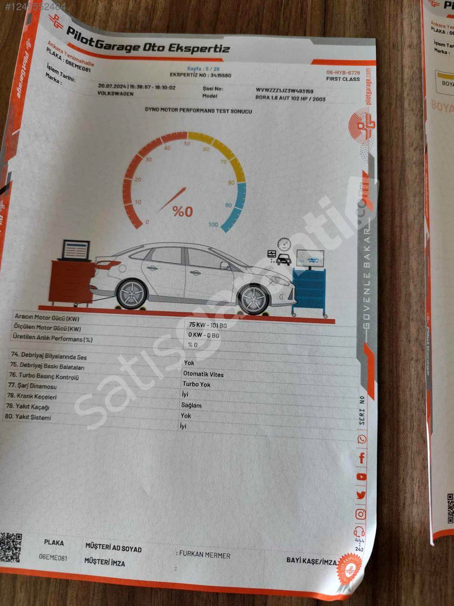 1.6 OTOMATİK BOYASIZ HATASIZ BORA