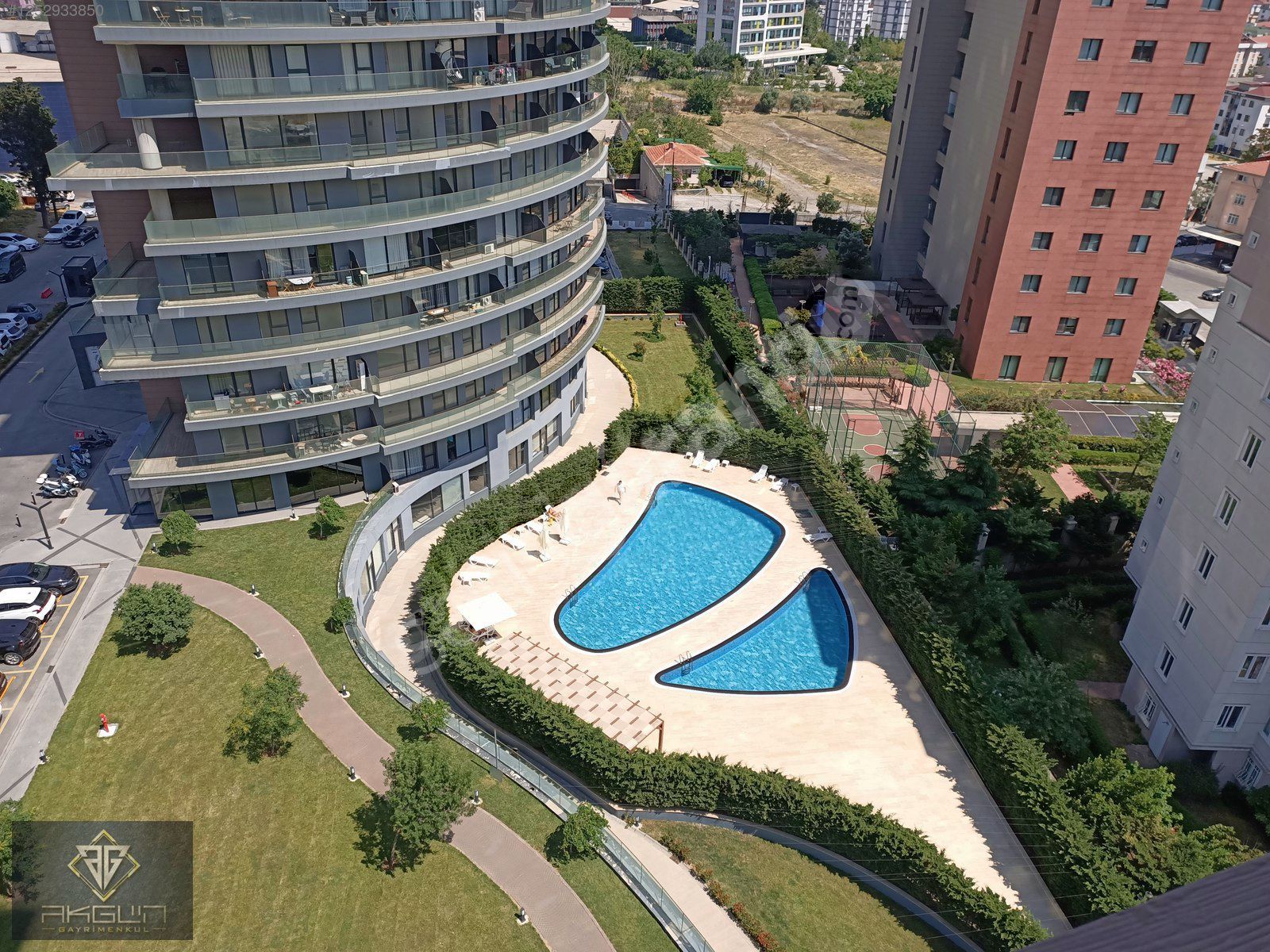 AKGÜN'DEN DAP TERAS KULE'DE DENİZ MANZARALI 1+1 EŞYALI KİRALIK
