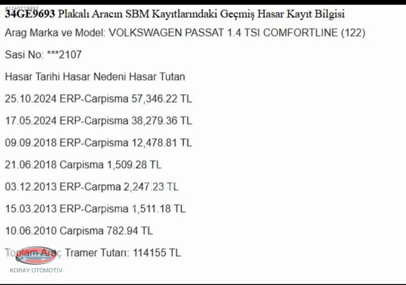 Koray Otomotiv'den Volkswagen Passat 1.4 TSI Comfortline