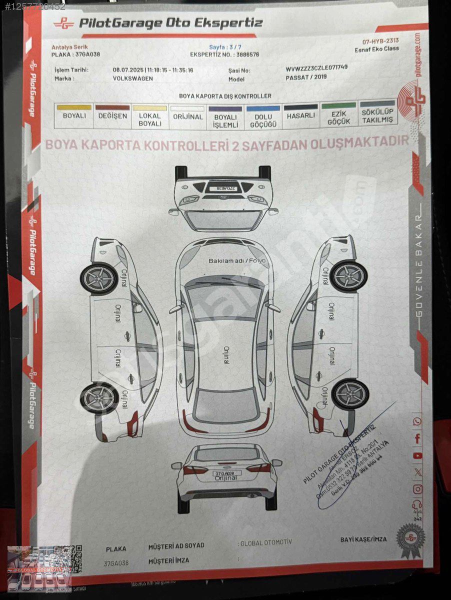 GLOBAL'DEN HATASIZ BOYASIZ 2019 PASSAT BUSINESS OTOMATİK