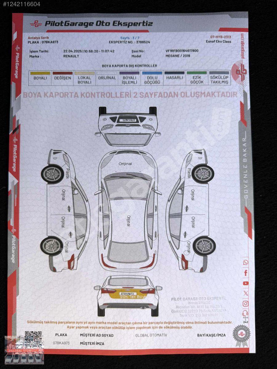 GLOBAL'DEN HATASIZ 2019 MODEL MEGANE ICON OTOMATİK VİTES