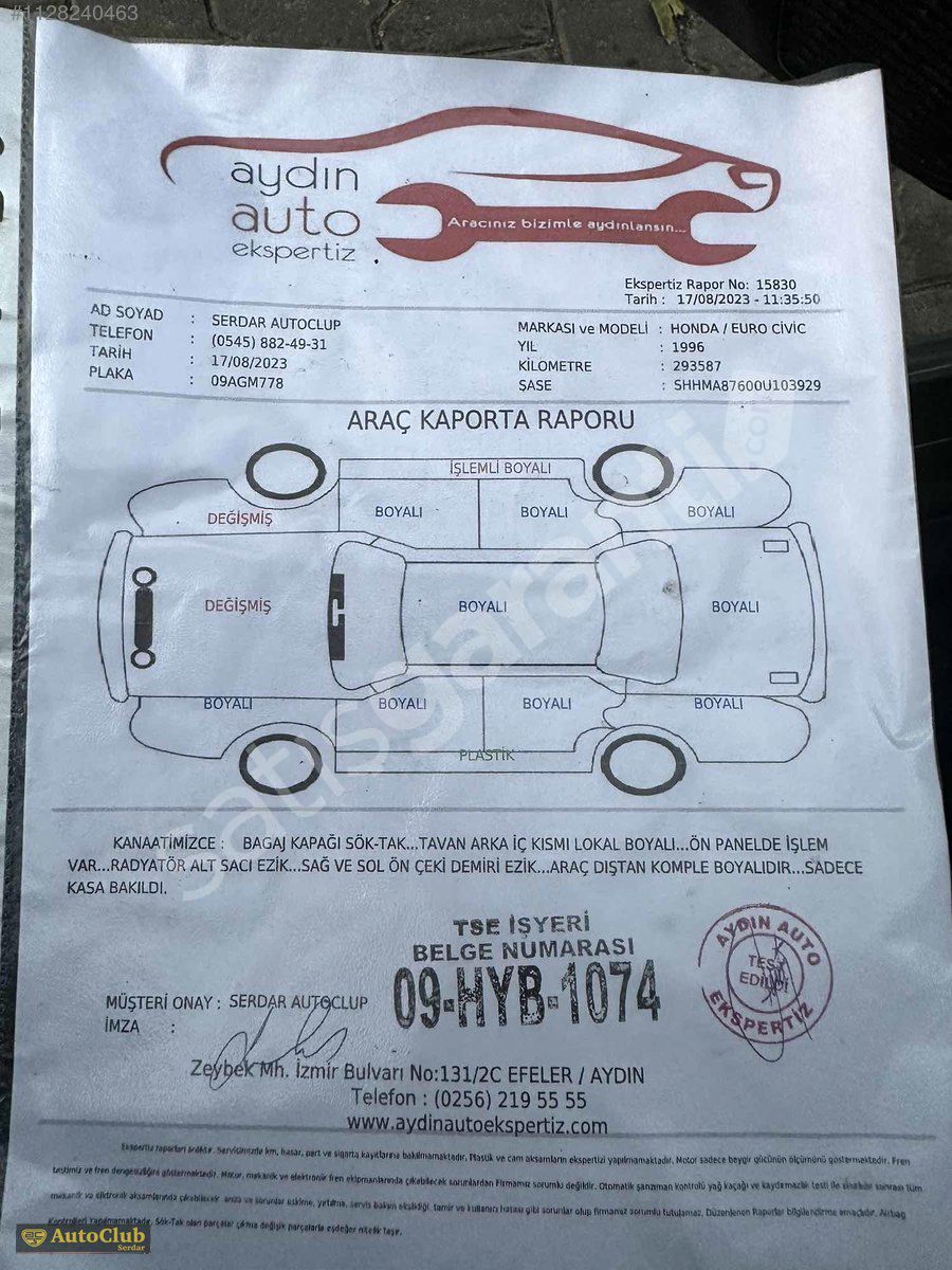 HONDA CIVIC KLİMALI 96 MODEL