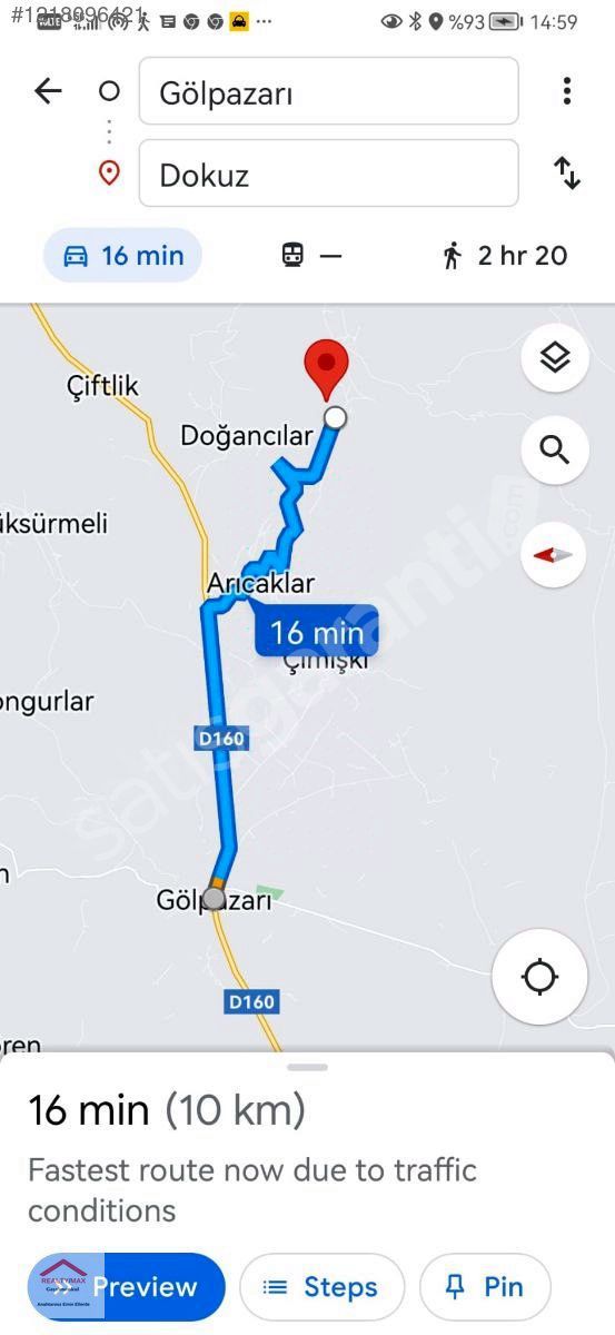 BİLECİK GÖLPAZARI MİLLİ EMLAK ARAZİSİ UZERINDE 53 DM BADEMLİK