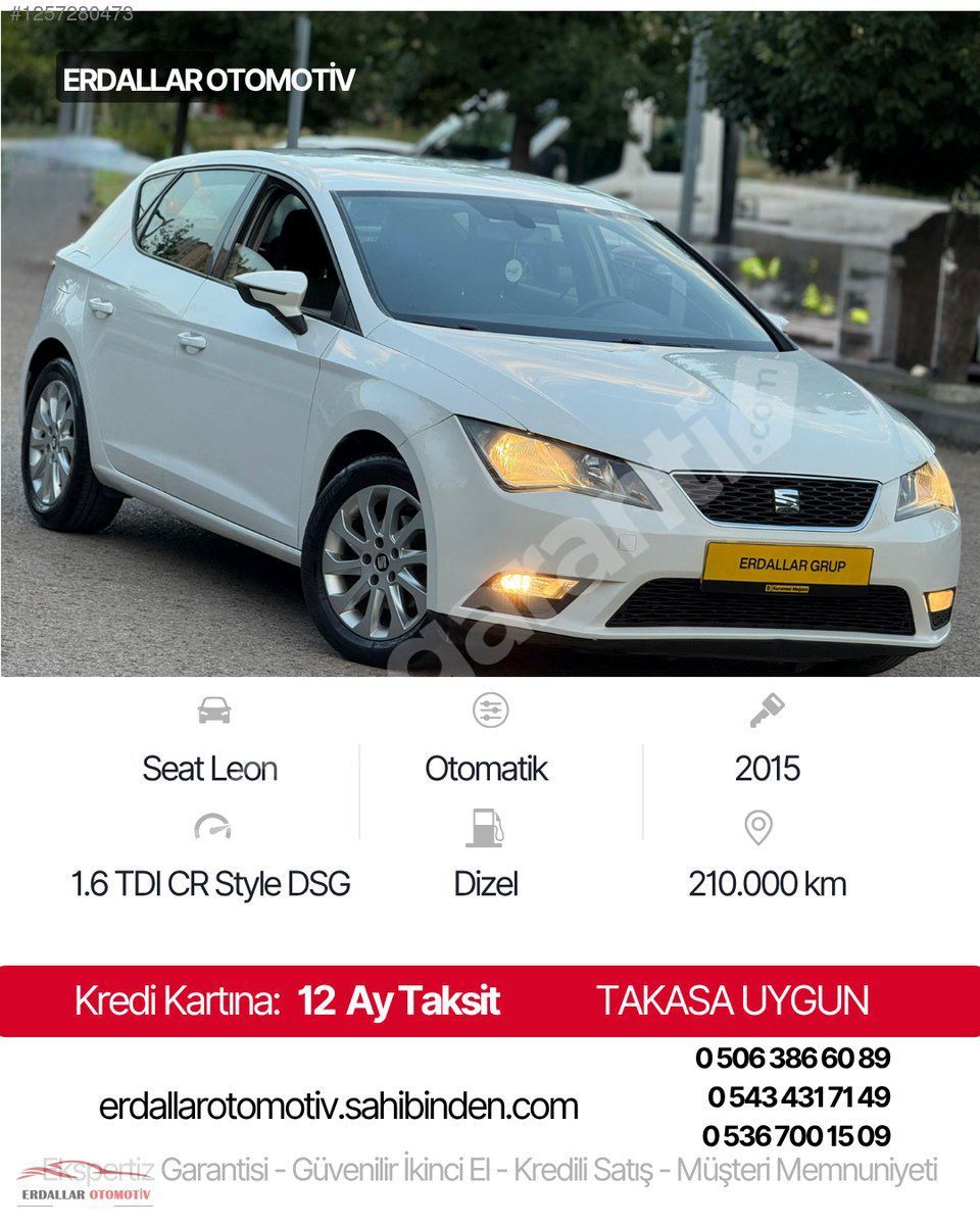 Erdallar Otomotiv 2015 Model Seat Leon 1.6 TDI Otomatik Orijinal