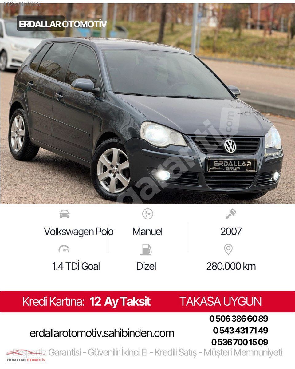 Erdallar Otomotiv 2007 Model Volkswagen Polo 1.4 TDI Goal Manuel