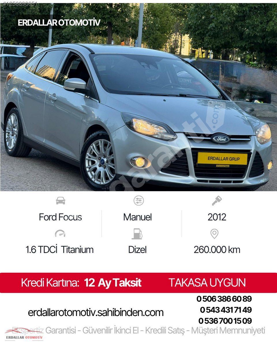 Erdallar Otomotiv 2012 Model Ford Focus 1.6 TDCİ Titanium Manuel