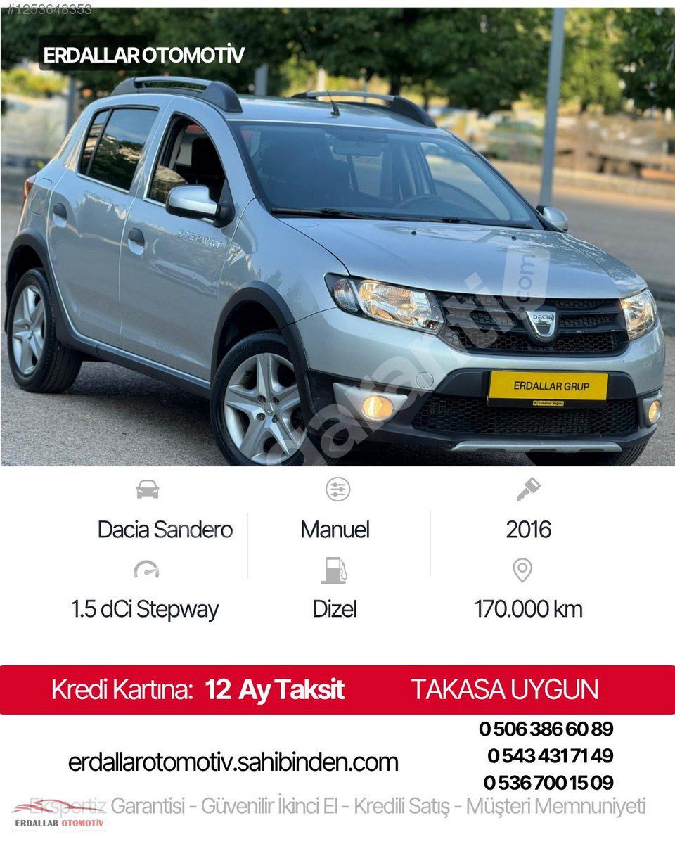 Erdallar Otomotiv 2016 Model Dacia Sandero 1.5 dCi Stepway