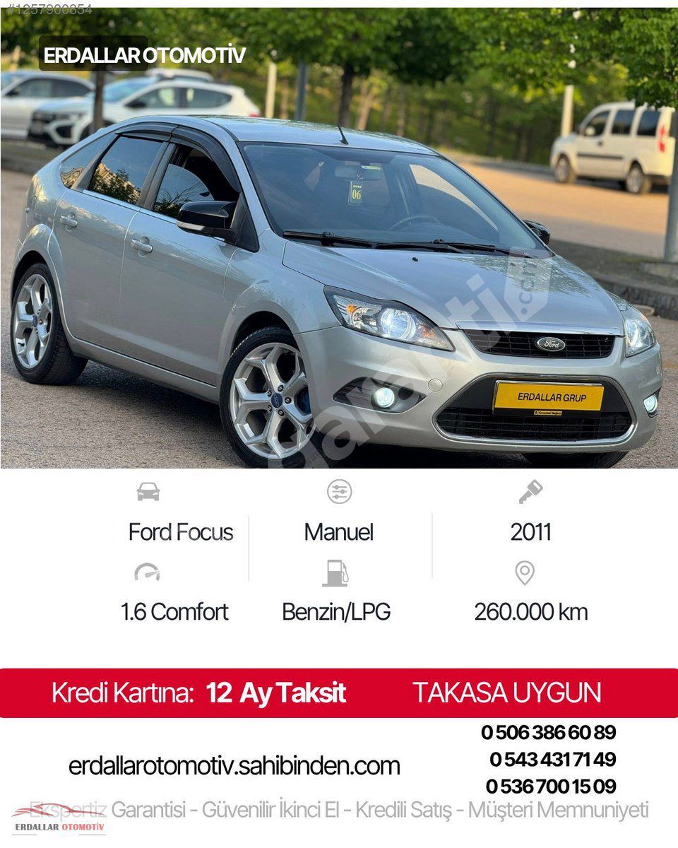 Erdallar Otomotiv 2011 Model Ford Focus 1.6 Comfort Orijinal LPG
