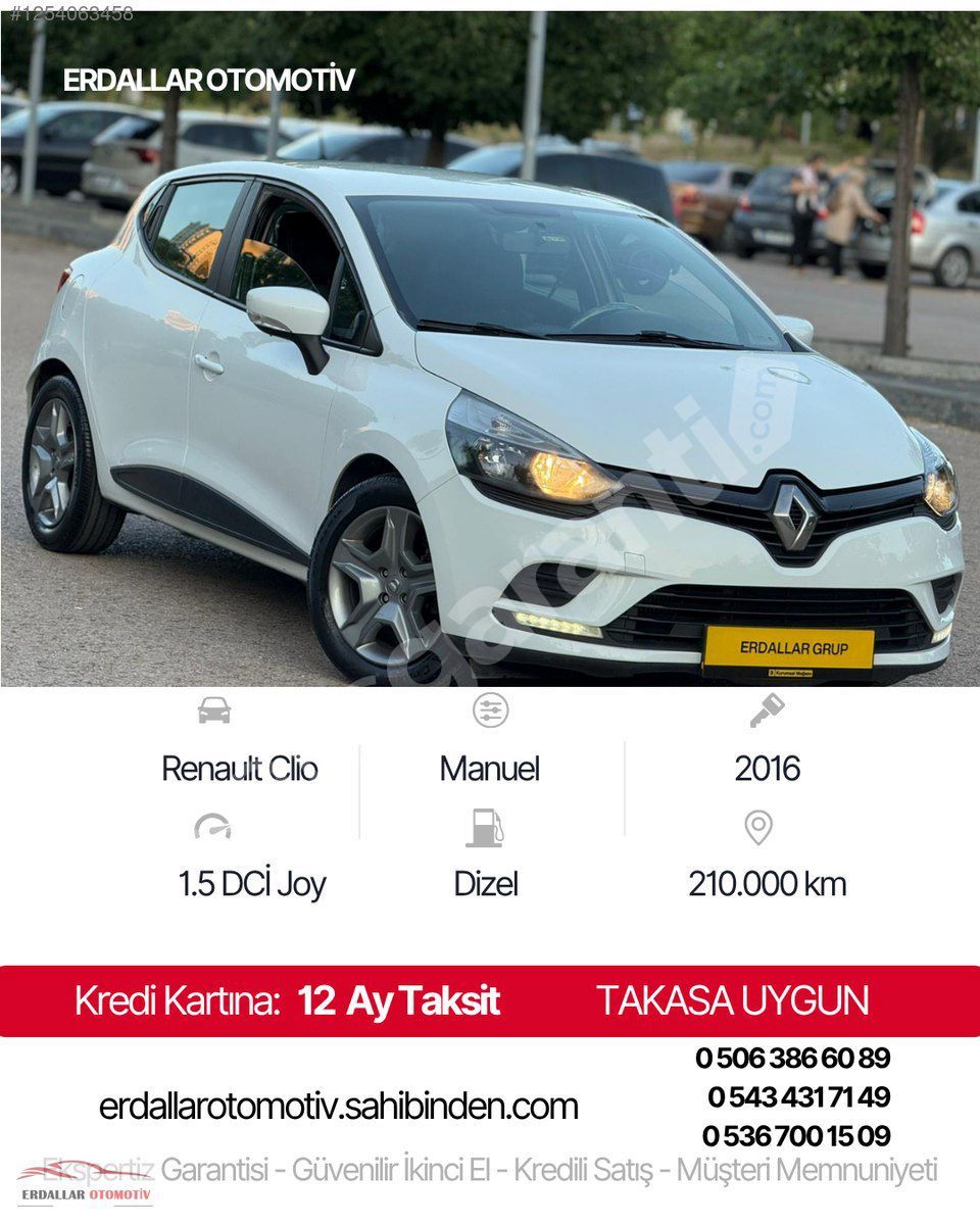 Erdallar Otomotiv 2016 Model Renault Clio 1.5DCI Joy HB Orijinal