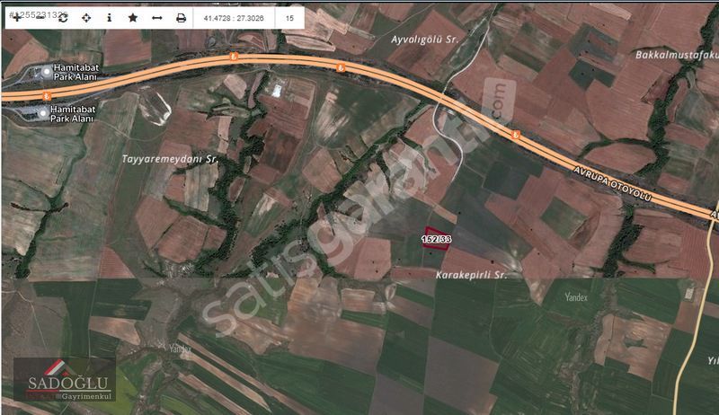 LÜLEBURGAZ HAMİTABAT'TA YOLA CEPHELİ 9266M2 MÜSTAKİL TAPU TARLA