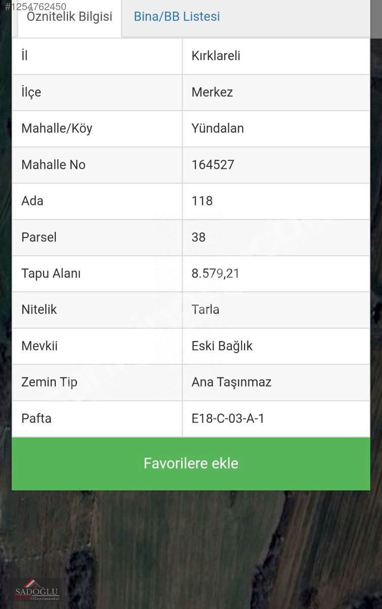 KIRKLARELİ MERKEZ YÜNDALAN'DA 8.579 m2