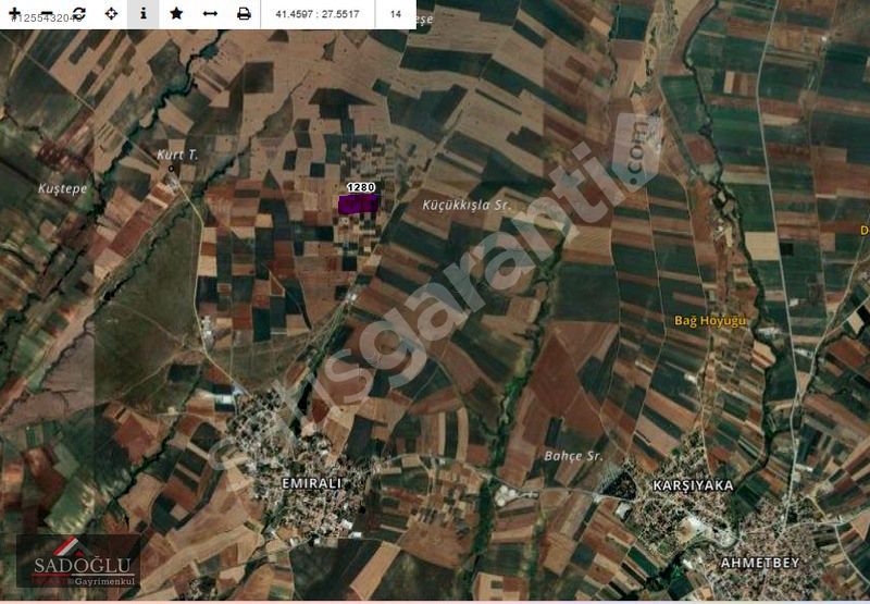 LÜLEBURGAZ EMRALİ KÖYÜN'DE YOLA CEPHE 900 M2 MÜSTAKİL TAPU TARLA