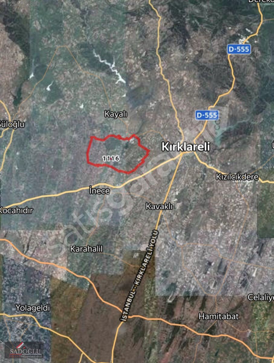 KIRKLARELİ MERKEZ KOYUNBABA'DA SATILIK 1200 m2