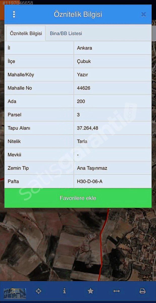 YAZIR MAHALLESİNDE YATIRIMLIK 1552 M2 HİSSE