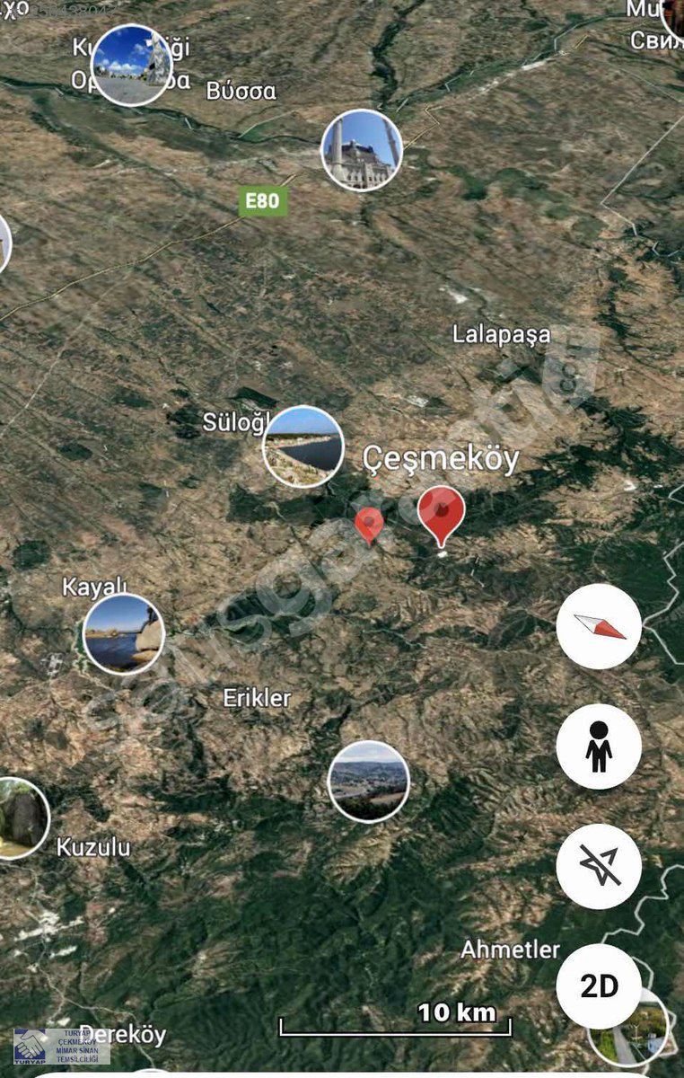 KIRKLARELİ MERKEZ ÇEŞMEKÖYDE RESMİ YOLA SIFIR 35.000 M2 TARLA