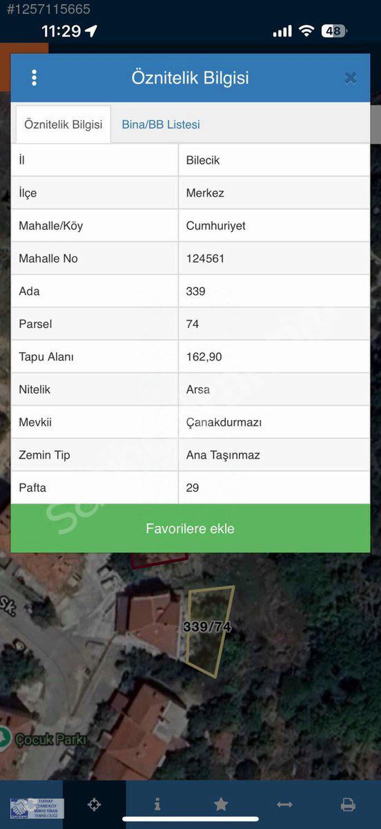 Bilecik Merkez'de Şehir Merkezine Yakın Konumda İmarlı Arsa