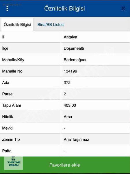 Antalya Döşemealtı Bademağacı'nda Satılık İmarlı Arsa