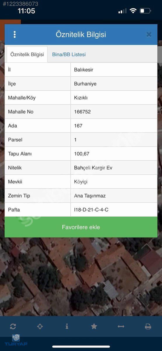 BURHANİYE TURYAP tan KIZIKLI KÖYÜNDE SATILIK TRIBLEKS