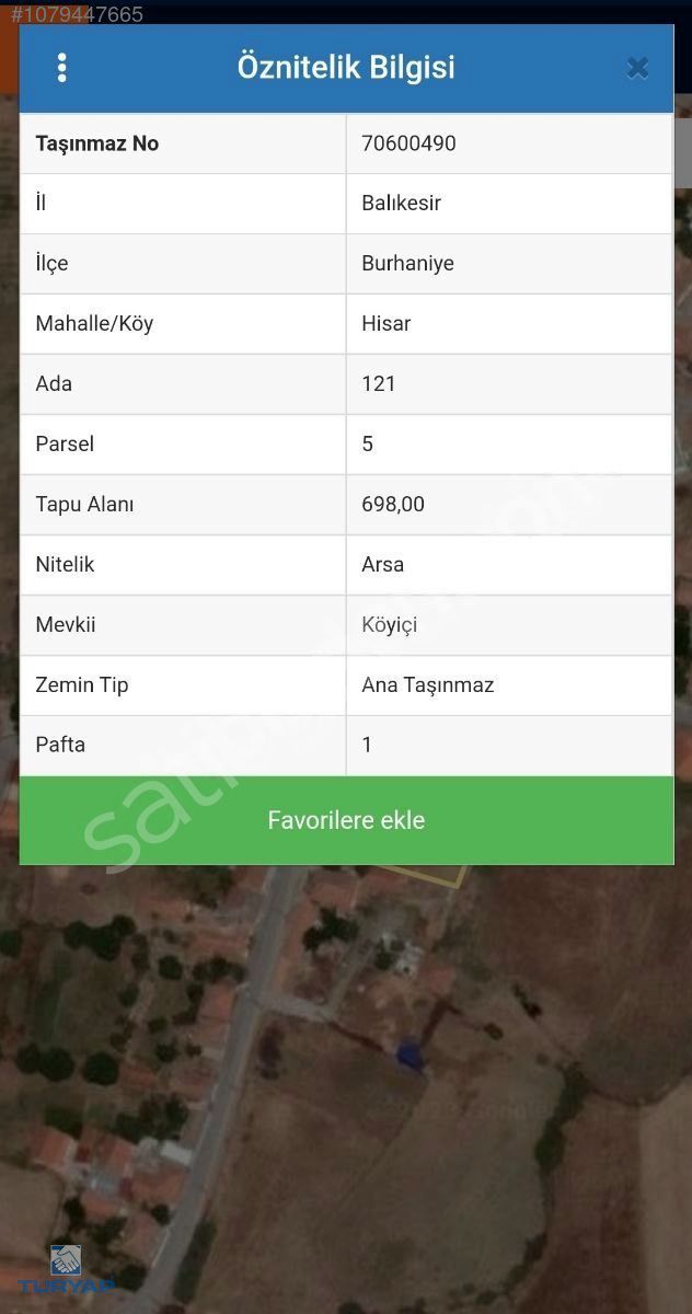 TURYAP'TAN KÖY MERKEZİNDE BÜYÜK ARSA FIRSATI!
