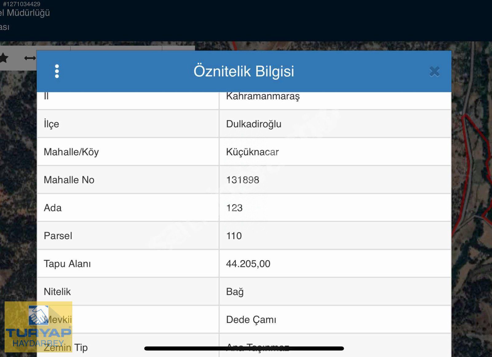 Haydarbey TURYAP'tan Kuzucak Mahallesinde Satılık Bağ 11051 m2
