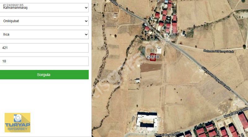Haydarbey TURYAP ' tan Ilıca 'da Satılık Tek Tapulu Fırsat Arsa