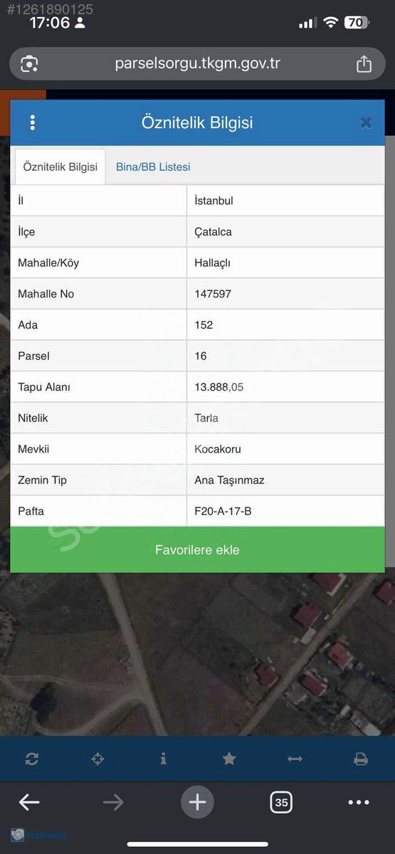 Hallaçlı da satılık yola cephe arsa