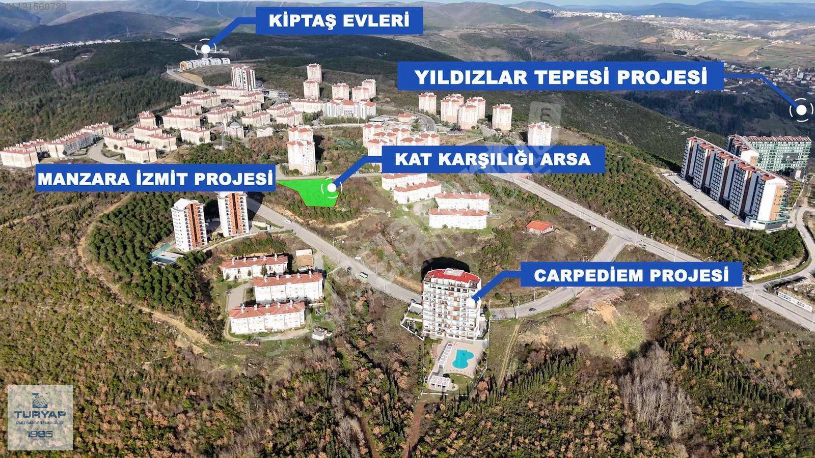 Turyap'tan İzmit Akpınar Merkez 10 Kat İmarlı Kat Karşılığı Arsa
