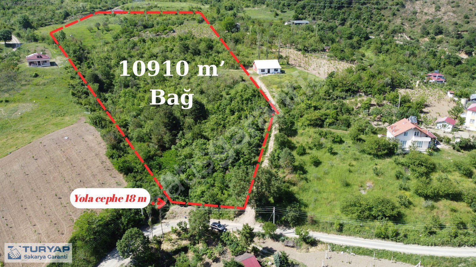 Sakarya Geyve Bağlarbaşında 10910 m2 Yola Cepheli Satılık Bahçe