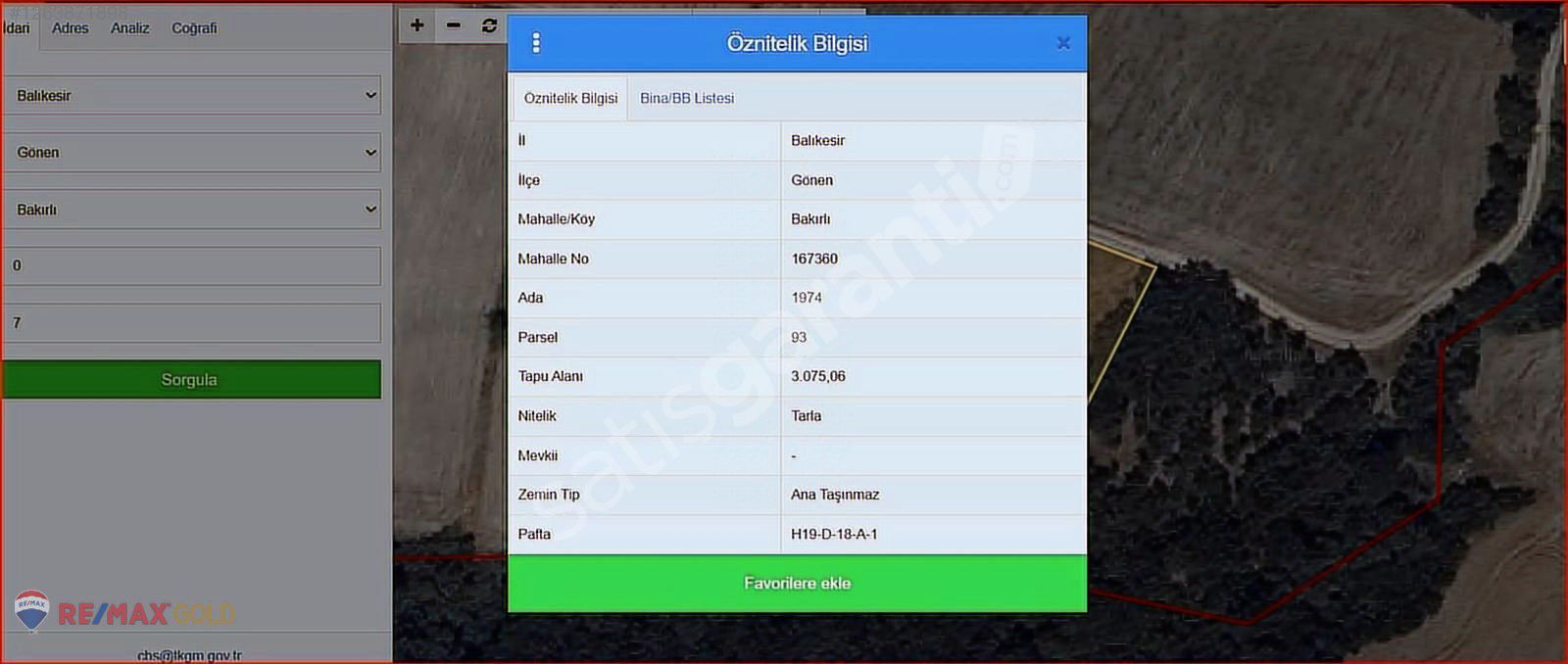 BALIKESİR GÖNENDE YATIRIM DEĞERİ YÜKSEK SATILIK TEK TAPU TARLA