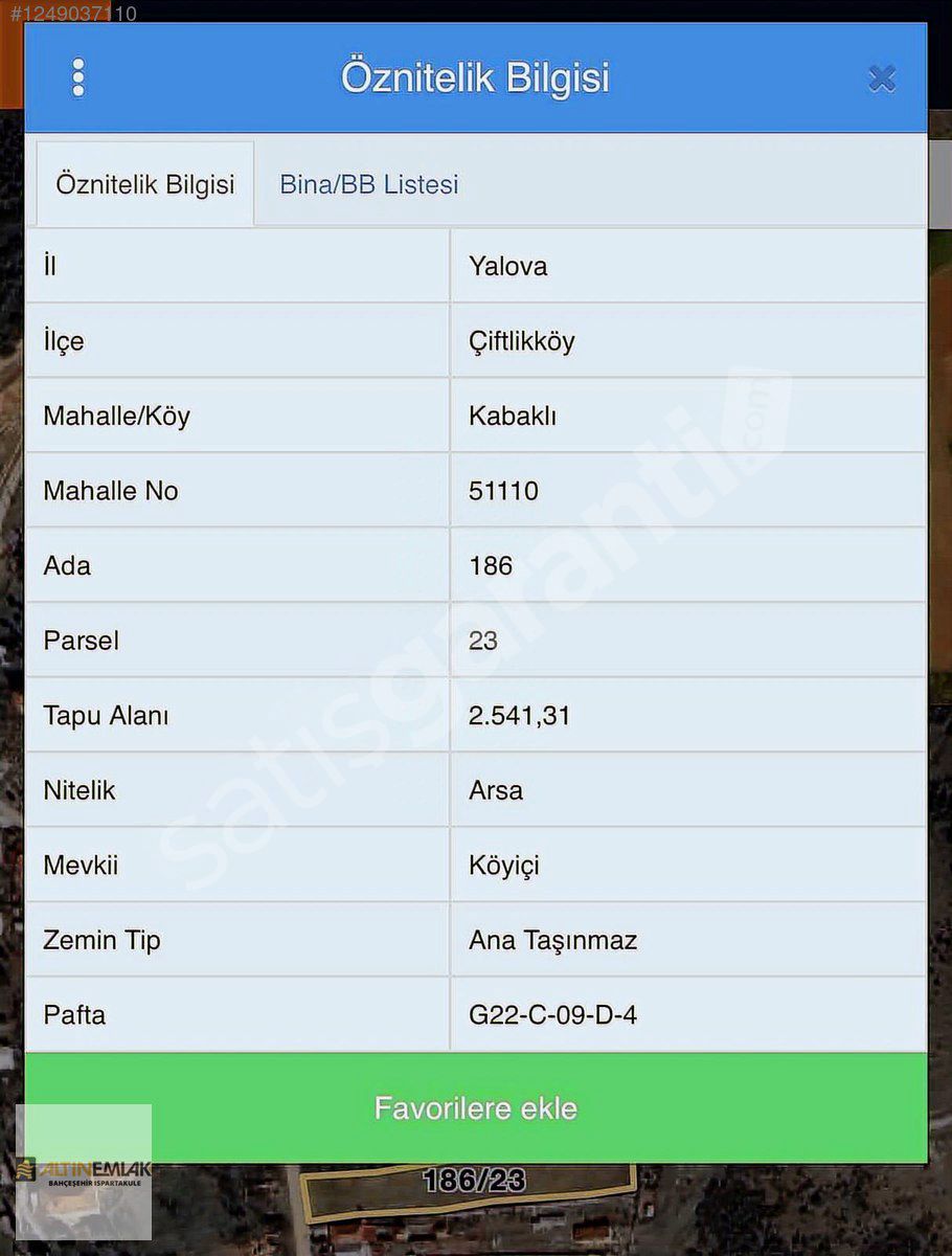 **YALOVA ÇİFTLİKKÖY KABAKLIDA KÖYİÇİ İMARLI 847 m2 Fırsat Arsa*