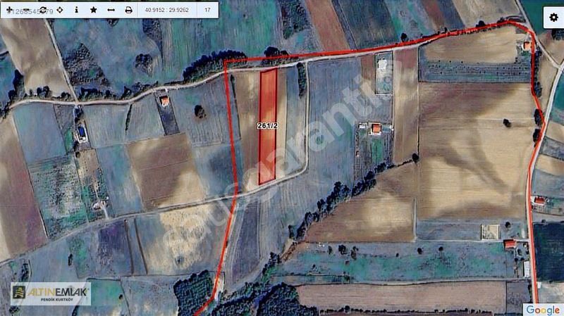DERİNCE TAHTALI'DA 4.804 m2 SATILIK MÜSTAKİL YOLA CEPHELİ TARLA