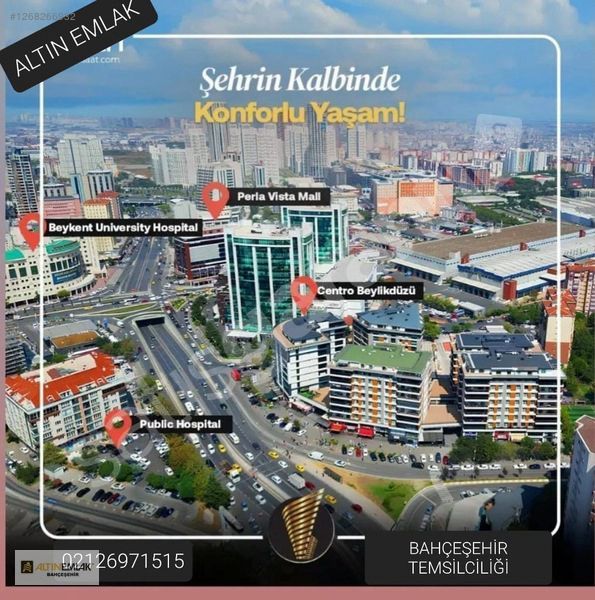 Beylikdüzü Beykent Centro'da Deniz Manzaralı 3+1 Satılık Daire