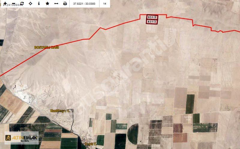 İsmilde İki Parsel Toplam 73553m2 Müstakil Tapulu Satılık Tarla