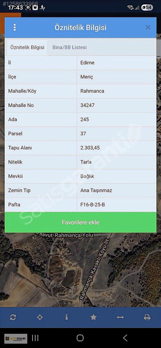 Edirne Meriç Rahmanca Merkezi Konumda Yatırımlık Müstakil Tarla