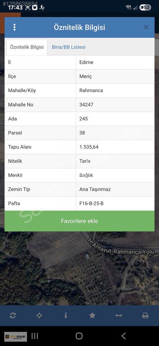 Edirne Meriç Rahmança Köyü Fırsat Arazi
