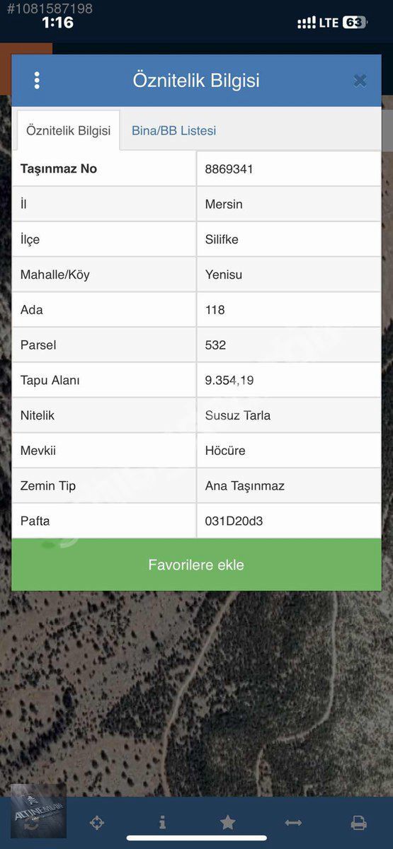 Mersin Silifke yenisuda 9500m2 Satlık arazi