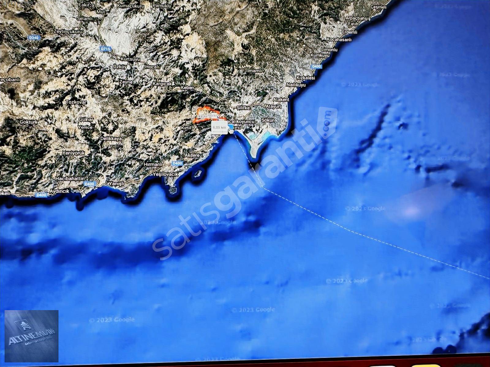 Mersin Silifke Çadırlıda Taşucu üstü satılık arazi