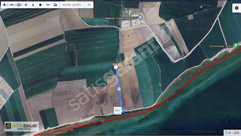 GELİBOLU-DEMİRTEPEDE DENİZE 350 METRE-VİLLA İMARLI 230 m2 ARSA