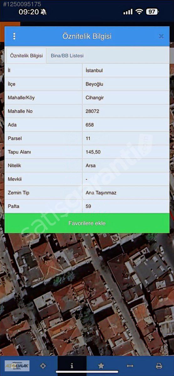 Cihangir Pürtelaş'ta Arsa + 3+1 Dairede %50 Hisseli Yatırım