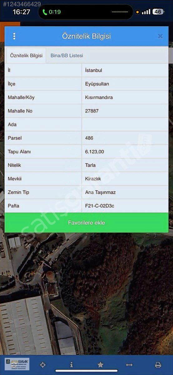 Fırsat Altın Değerinde Eyüpsultan'da Tek Tapu 6.123 m2 Arsa