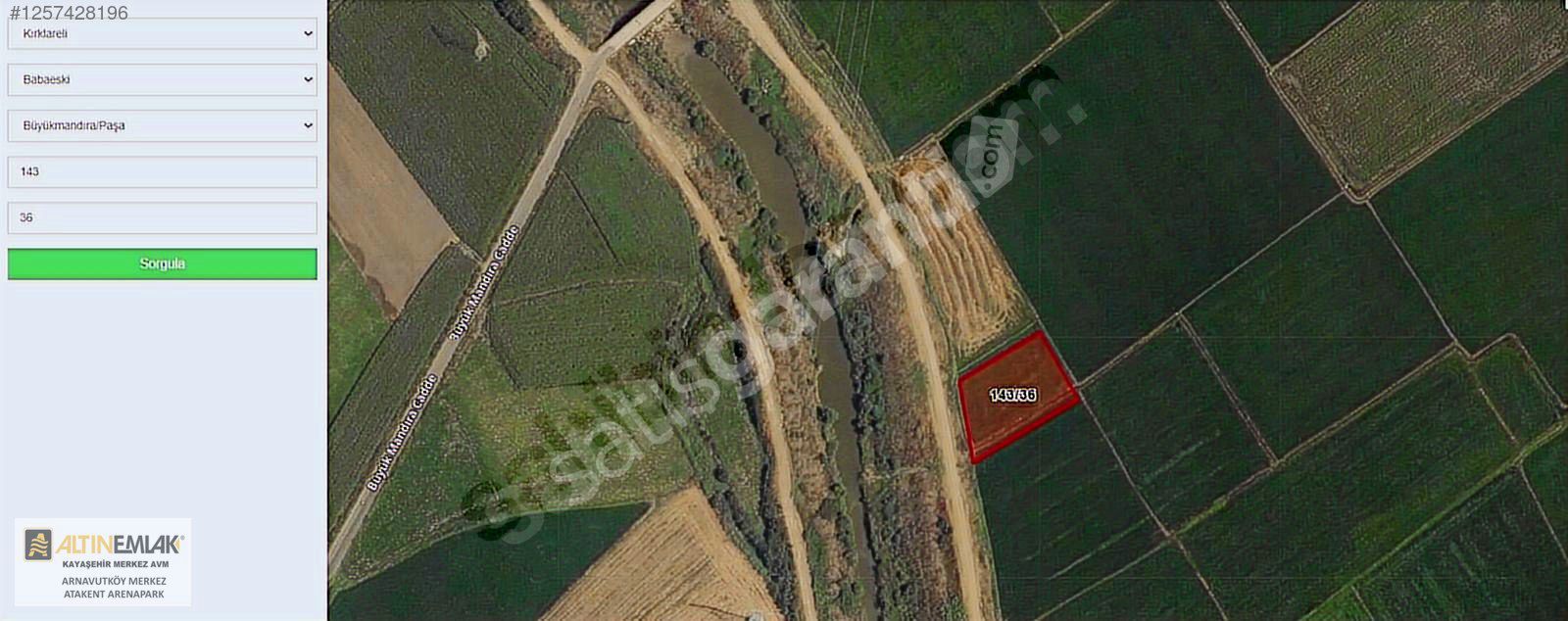 Kırklareli Babaeski' Büyükmandıra'da 212 m2 Hisseli Tarla