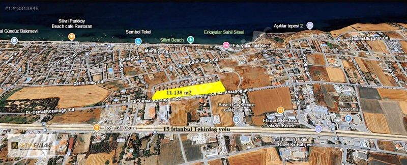 Silivride E5 e yakın 11 dönüm satılık villa arsası