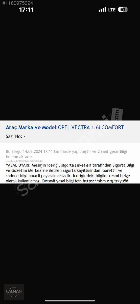 ÇALMAN | Opel 1.6 | Benzin | Değişensiz