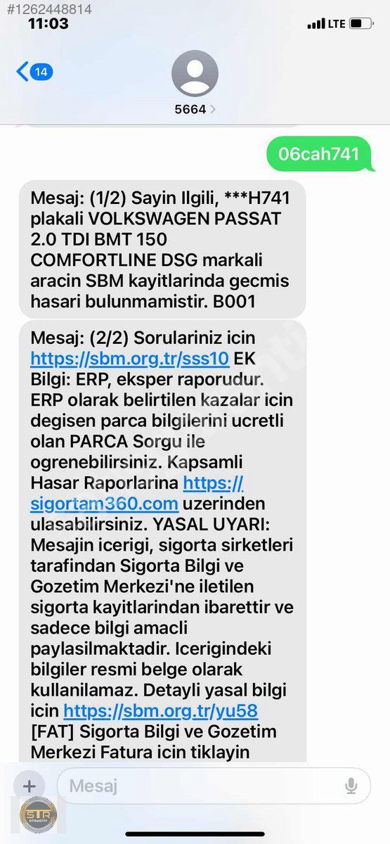 STR OTOMOTİV DEN PASSAT 2.0 TDI OTOMOTIK