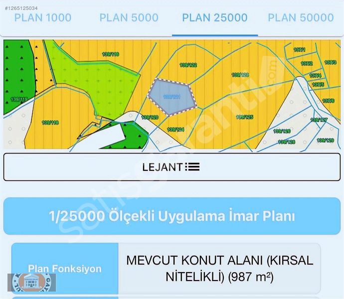 %40 KONUT İMARLI 987m2 İÇİNDE YAPISI OLAN, ASFALT YOL CEP. ARSA